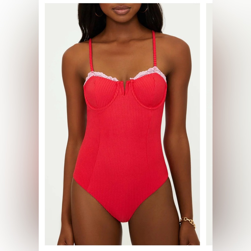 Beach Riot Scarlet One Piece Holly Jolly- Size Small - Picture 3 of 15